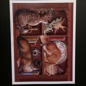 Cat art print. Image 12 x 16.